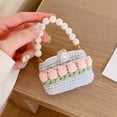 thumbnail image 5 of Earphone Case for Apple for airpods 2 Pro Knitted Tulip Flower Pearl Chain Headset Charging Box Cute Soft Cover for Air pods 3 funda (yellow flower,For AirPods 1 or 2), 5 of 7