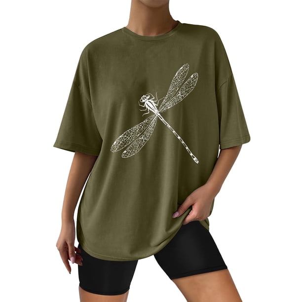 Gibobby Camisetas Mujer Manga Corta Camisetas de tamaño para mujer, camisetas holgadas de manga corta con cuello redondo, blusa informal de verano, cam(AG,XL)