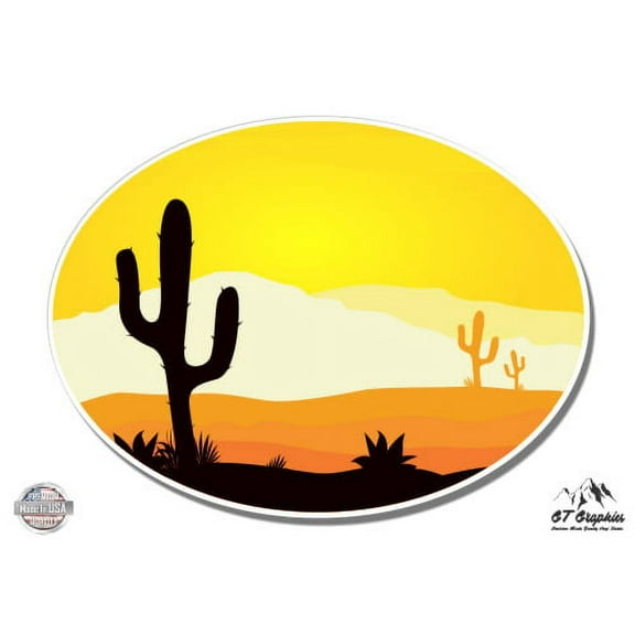 Cactus Desert - 3" Vinyl Sticker - For Car Laptop I-Pad Phone Helmet Hard Hat - Waterproof Decal