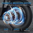 thumbnail image 4 of SANOPY 350W Electric Scooters with Seat for Adults, 20mph Top Speed, 15 Miles Max Range, Rugged 16" Air-Filled Tires, Commuting Electric Motorcycle with Large Capacity Basket,UL2272 Certified,White, 4 of 8