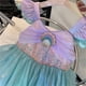 thumbnail image 5 of Vestido de sirena con manga voladora para niña, ropa informal de princesa con lentejuelas, Top elegante para fiesta de cumpleaños de 1 a 8 años, 5 of 5