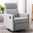thumbnail image 2 of Canddidliike Modern Upholstered Rocker Nursery Chair, Plush Seating Glider Swivel Recliner Chair, Gray, 2 of 11