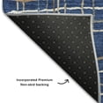 thumbnail image 7 of HomeRoots 678574 10 x 14 ft. Navy Blue & Ivory Striped Transitional Washable Machine Made Rectangle Area Rug with UV Protection, 7 of 7