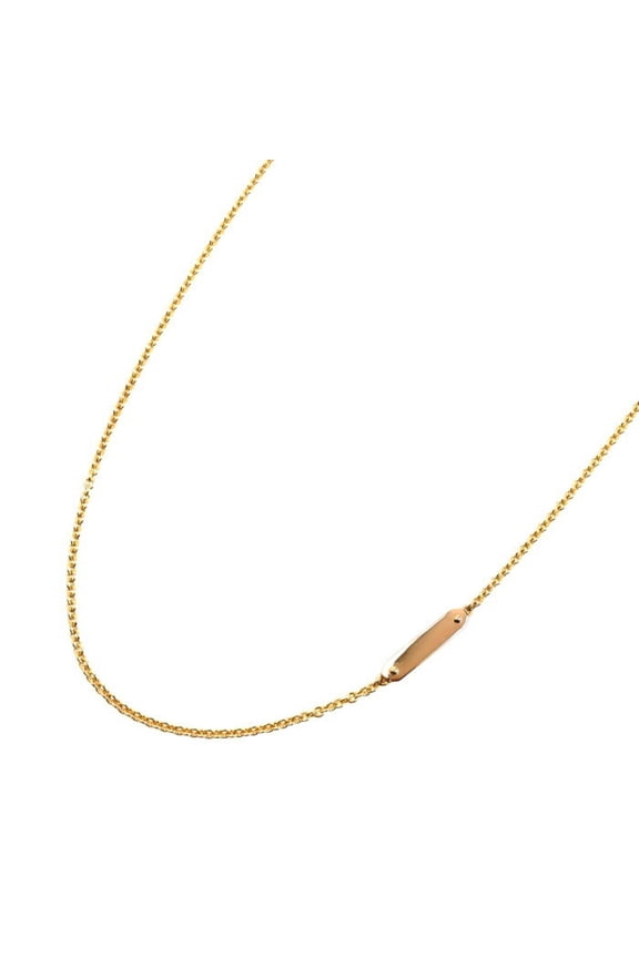 Pre-Owned TIFFANY & Co. Tiffany 18KPG Pink Gold Tag Chain Mini Necklace, 4.3g, 46cm,... (Good)