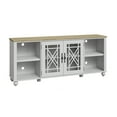 thumbnail image 4 of FESTIVO Vintage TV Stand with Carved Doors for Large Size TV 70"W x 30"H x 15.5"D - Grayish-white, 4 of 6