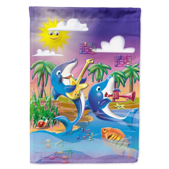 Dolphin's Playing Music Garden Flag