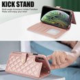 thumbnail image 3 of Case Wallet for iPhone XR, [Wristlet & Crossbody Strap] RFID Blocking 5 Card Slots Stand [Shockproof TPU Shell] PU Leather Magnetic Flip Cover Compatible with iPhone XR, Rosegold, 3 of 9