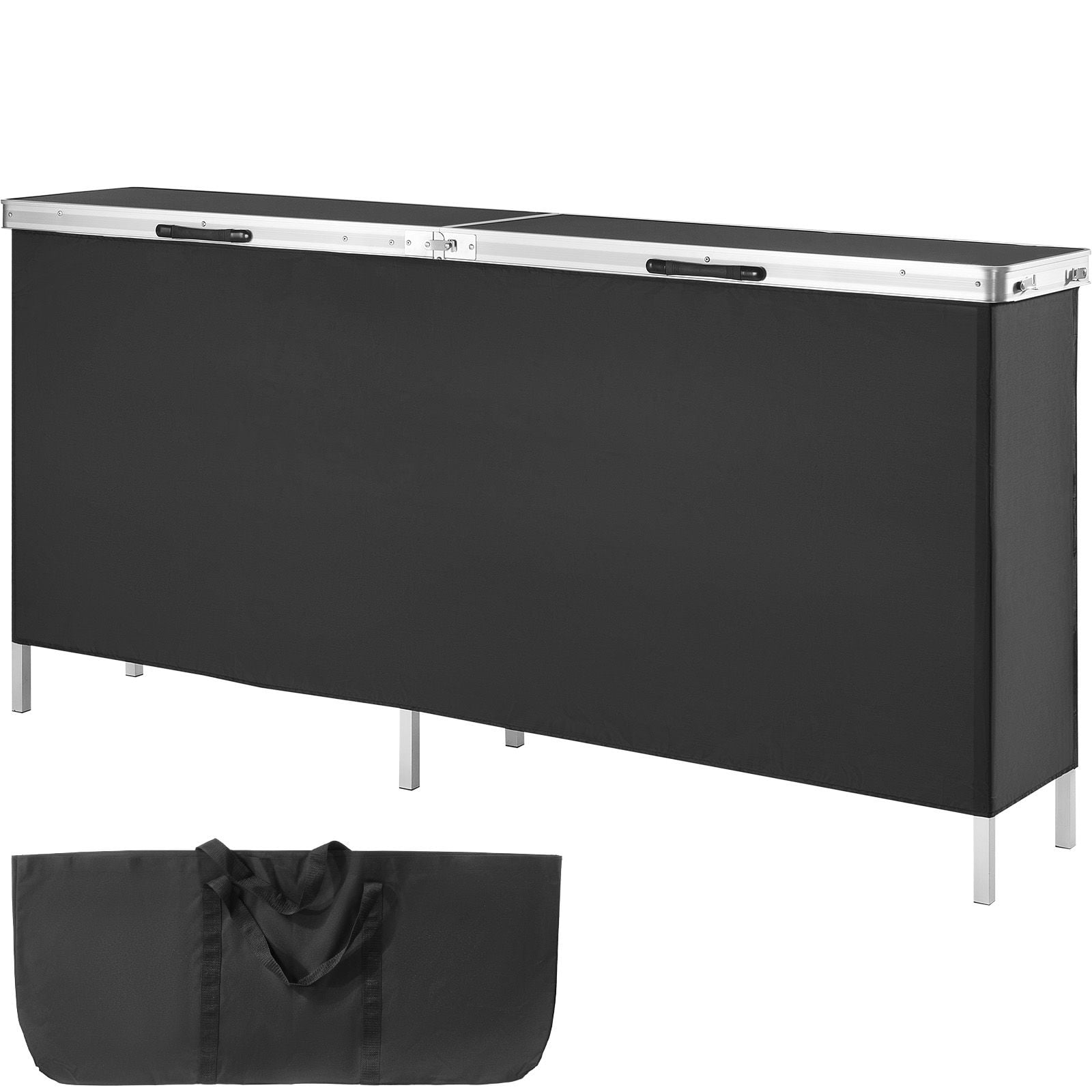 Portable Foldable Trade Show Display Counter, Aluminum Frame Exhibition Podium Table with MDF Boards Polyester Cloth Carrying Bag for Expo Conference Vendor Display