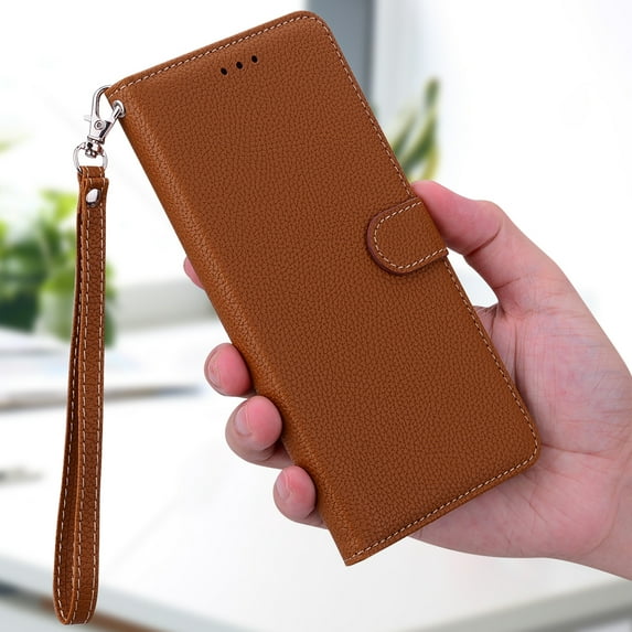 for Samsung Galaxy A03 Core 6.5 Inch Case Wallet, with Card Holder, Luxury PU Leather, Wristband Lanyard Magnetic Case Cover for Women and Men for Galaxy A03 Core Flip Folio Credit Cover - Brown