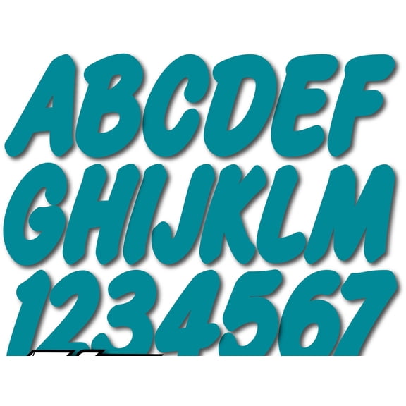 STIFFIE Whip-One Aqua 3" Alpha-Numeric Registration Identification Numbers Stickers Decals for Boats & Personal Watercraft