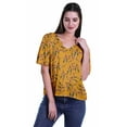 thumbnail image 2 of Moomaya Haut Décontracté Imprimé pour Femmes Col en V Haut d'Été Manches Courtes Blouse T-shirt, 2 of 5