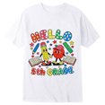 thumbnail image 4 of WERYOUNG Girls First Day Of School Shirt Short Sleeve Crew Neck Cartoon Prints T Shirts Lightweight Knit Tees For Kids Back To School Versatile Top 8-9 Years, 4 of 4