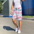 thumbnail image 4 of Haiem Pink Striped Flamingo Men's Pajama Short with Soft Woven Cotton Elastic Waistband Sleep Short-X-Large, 4 of 9