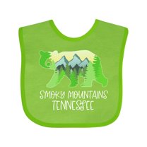 Inktastic Smoky Mountains, Tennessee Mountains and Bear Shape Boys or Girls Baby Bib
