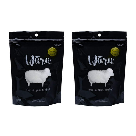Foot Care Wuru Wool Premium para prevenir ampollas, paquete de 2