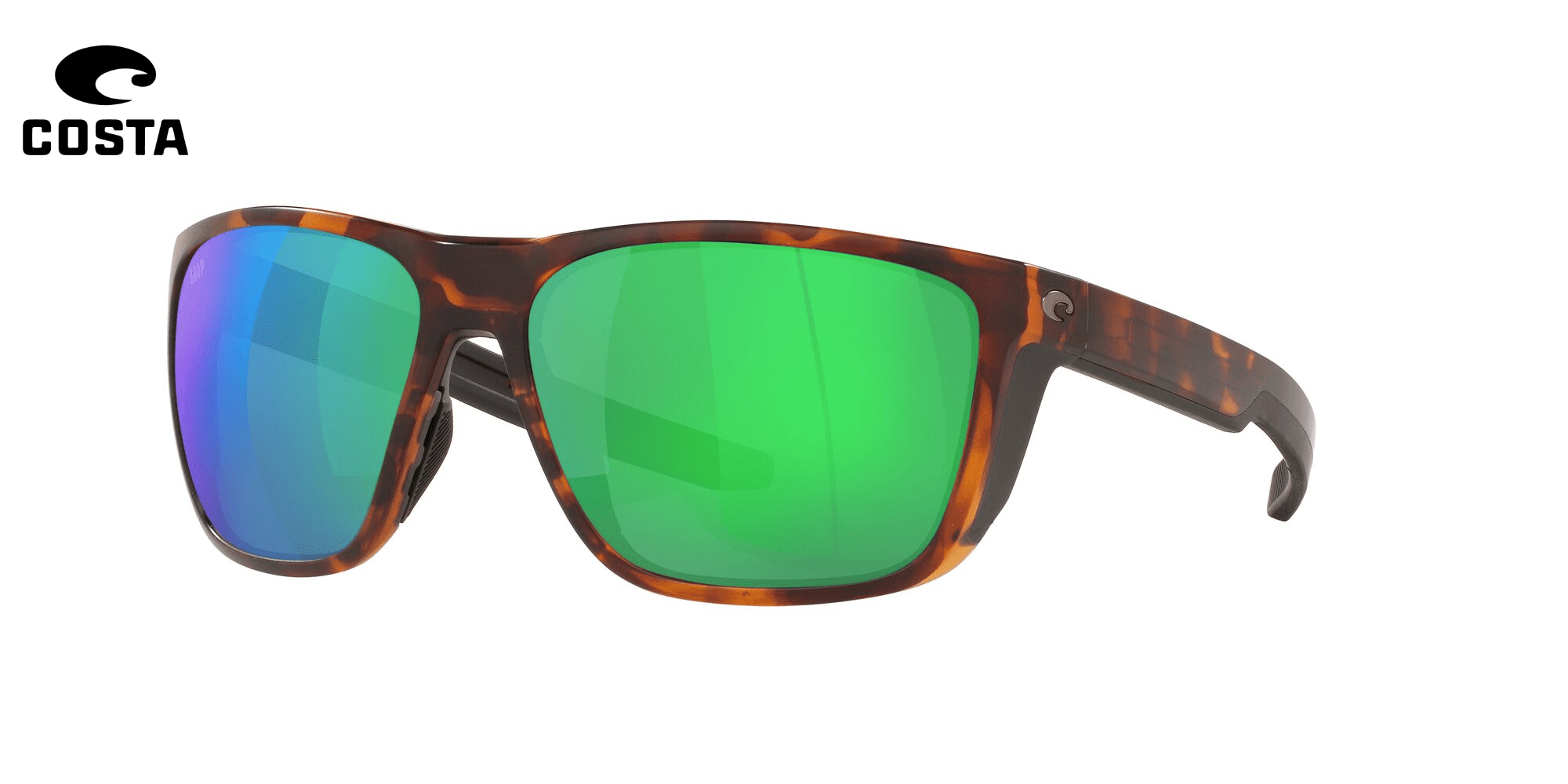 Costa Del Mar Men's FERG Polarized Square Sunglasses, Moss Metallic/Blue Mirrored Polarized-580G, 59 mm