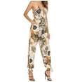 thumbnail image 6 of Women Fashion Backless V-Neck Sleeveless Playsuit Casual Printing Long Jumpsuit, 6 of 9