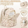 thumbnail image 4 of 3PCS Corduroy Backpack with Lunch Box & Pencil Pouch, Lightweight Laptop Bag Travel Daypack, Black Floral, 4 of 7