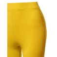 thumbnail image 4 of A2Y Women's Basic Yoga Polyester Mid Thigh High Rise Biker Bermuda Shorts Mustard M, 4 of 5