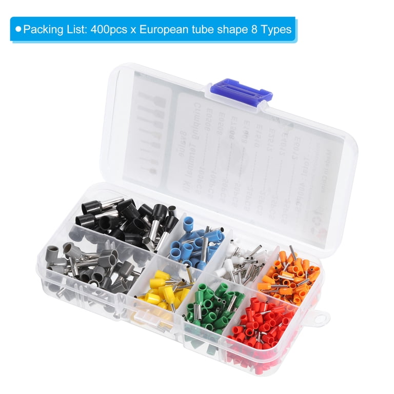 Lot 400 Wire Copper Crimp Connector Insulated Cord Pin End Terminal Kit