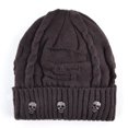 thumbnail image 1 of Mens Skullies Winter Hat Beanies Knitted Wool Hip Hop Stocking Hat Plus Velvet Rasta Cap Skull Bonnet Hats For Men Brown, 1 of 5