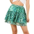 thumbnail image 1 of Minifalda Allegra K Cortas Con Volantes Florales De Verano Verde L, 1 of 6