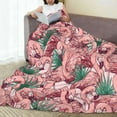 thumbnail image 5 of Pink Flamingo Blanket 50''''x60'''' Tropical Throw Blanket for Women Girls Lightweight Soft Plush for Crib Couch Travel Gifts for Flamingo Lovers Birthday Decorations Flamingo Decor Abstract Beautiful, 5 of 6