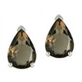 thumbnail image 2 of Star K � 8x6mm Pear Shape Genuine Smoky Quartz Classic Solitaire Drop Earring Studs, 2 of 9