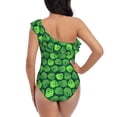 thumbnail image 5 of Goofa green Skull Pattern Women's One Piece Swimsuits Tummy Control Bathing Suits Asymmetric One Shoulder Swimwear-Large, 5 of 6