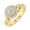 Yello, variant on 3/4 Carat Diamond Halo Ring in 14K Yellow Gold - IGI Certified (Ring Size 5) (I1-I2 Clarity)