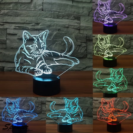 Spencer 3D Illusion LED Night Stand Light Lamp 7 Color ...