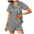 thumbnail image 2 of Women's Two Piece Outfits For Women Short Sleeve V Neck Shorts Set, 2 of 2