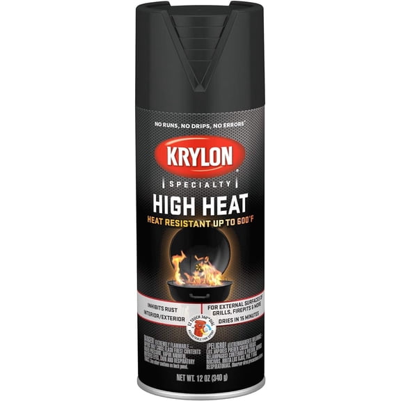 Krylon High Heat Black Flat 12 Ounce Spray Paint