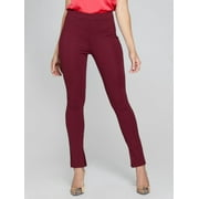 MARCIANO Womens Maroon Slitted Darted Wear To Work Skinny Pants L