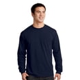 thumbnail image 4 of Gildan Ultra Cotton Long Sleeve Pocket T-Shirt, Soft Crewneck Shirts, 6-Pack Navy Tee, S, 4 of 5