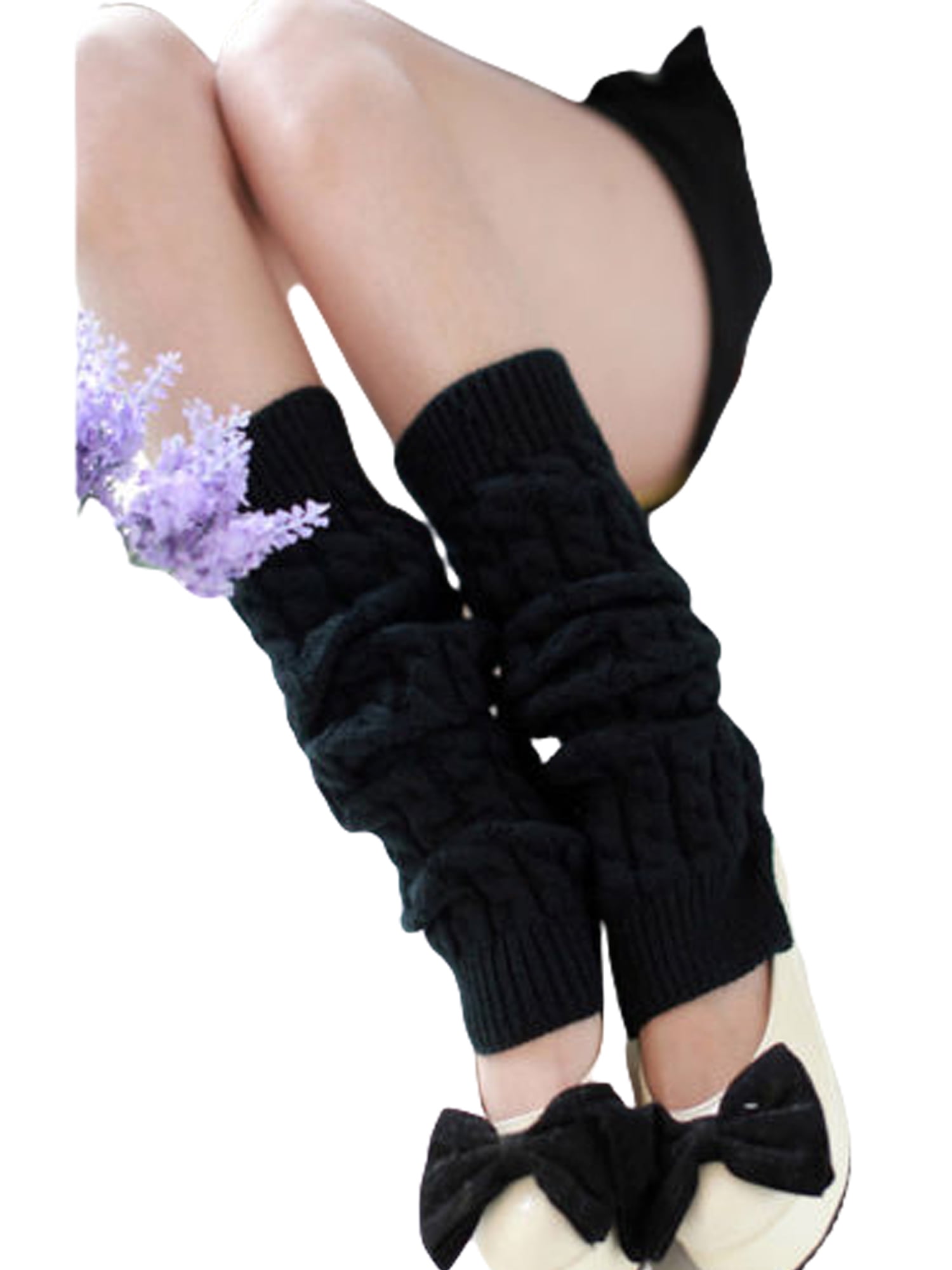 Pudcoco Leg Warmer Women Warm Knee High Winter Knit Crochet Legging