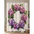 thumbnail image 4 of Shower Curtains Pink Wreath Bath Curtain Linen Background Waterproof Bathroom Shower Curtain Set with Hooks Decoration 72 x 84 Inches, 4 of 7