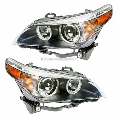 For BMW 525i 530i 545i 2004 2005 Pair Hella Headlight Assembly