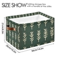 thumbnail image 4 of Yayeee Canvas Storage Basket with Handles for Shelves Fabric Bins Closet Organizer, Dark Green Leaves, 4 of 8