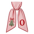 thumbnail image 2 of Byndra Striped Fabric Decorative Sash, Embroidered Christmas Tree Personalized Monogram, Holiday Wreath Bow for Front Door Gift Home Festive Decoration, 2 of 7