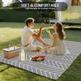 thumbnail image 4 of Grey Geometric Outdoor Rug for Patio/Deck/Porch, Non-Slip Large Area Rug 5 x 8 Ft, Modern Pure Color Abstract Striped Indoor Outdoor Rugs Washable Area Rugs, Reversible Camping Rug Carpet Runner, 4 of 8