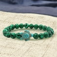 thumbnail image 2 of Kripyery Beads Bracelet Sea Turtle Beaded Elastic Rope Adjustable Boho Decoration Valentines Day Gift Women Men 8mm Natural Faux Stone Friendship Bangle for Dating, 2 of 8