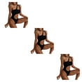 thumbnail image 2 of Qarigey Poliéster Mujeres Bikinis Transpirable Alambre Irregular Sexy Elegante Traje de baño de playa Traje de baño Accesorios Negro Type1 NO1, 2 of 6