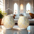 thumbnail image 3 of Set of 2 Moroccan Style Metal Table Lamp 18cm H Battery Powered Cordless Lamp with LED Fairy Lights Bulb, 3 of 8