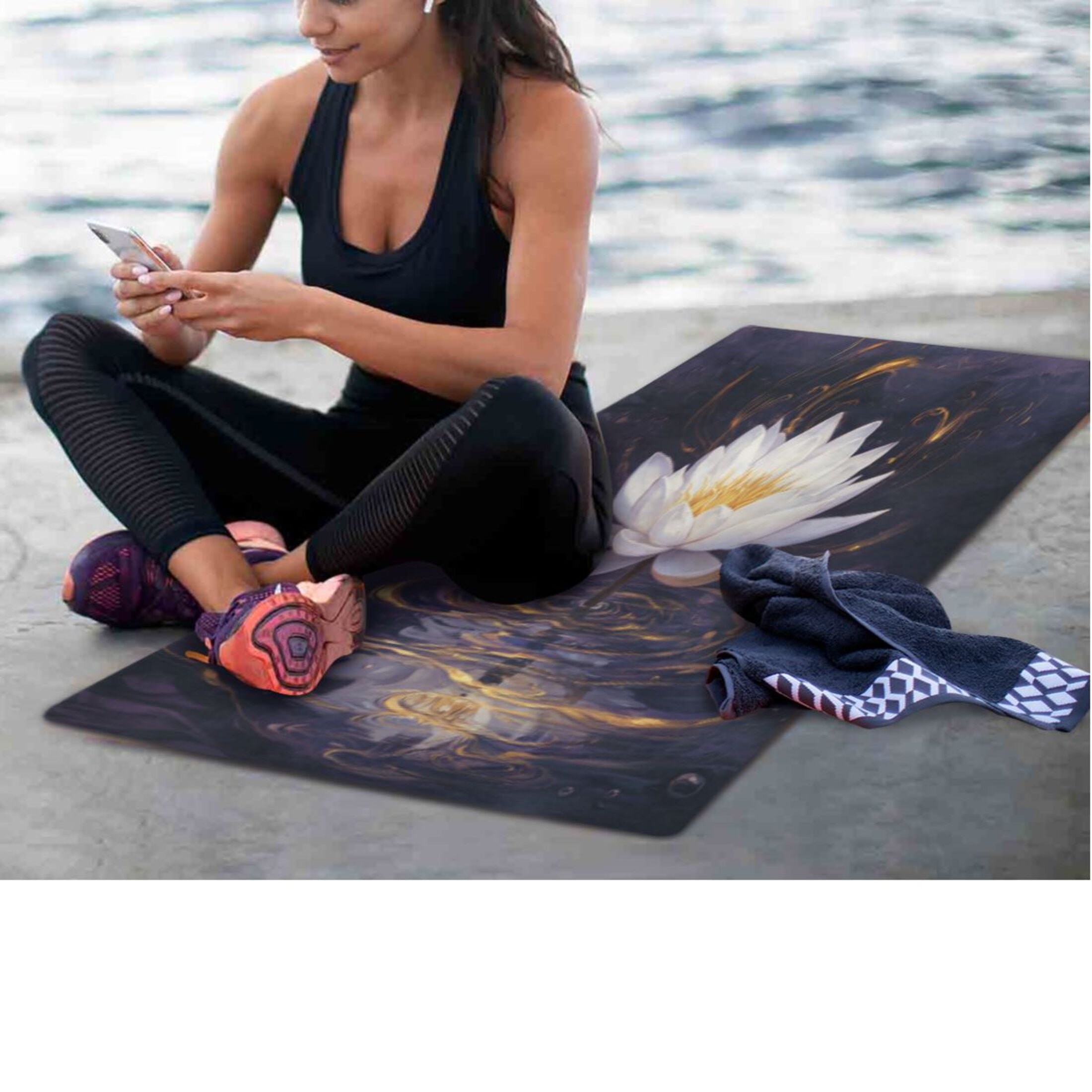 BZSMCE Yoga Mat Women Fitness Mat Serene Lotus Pattern