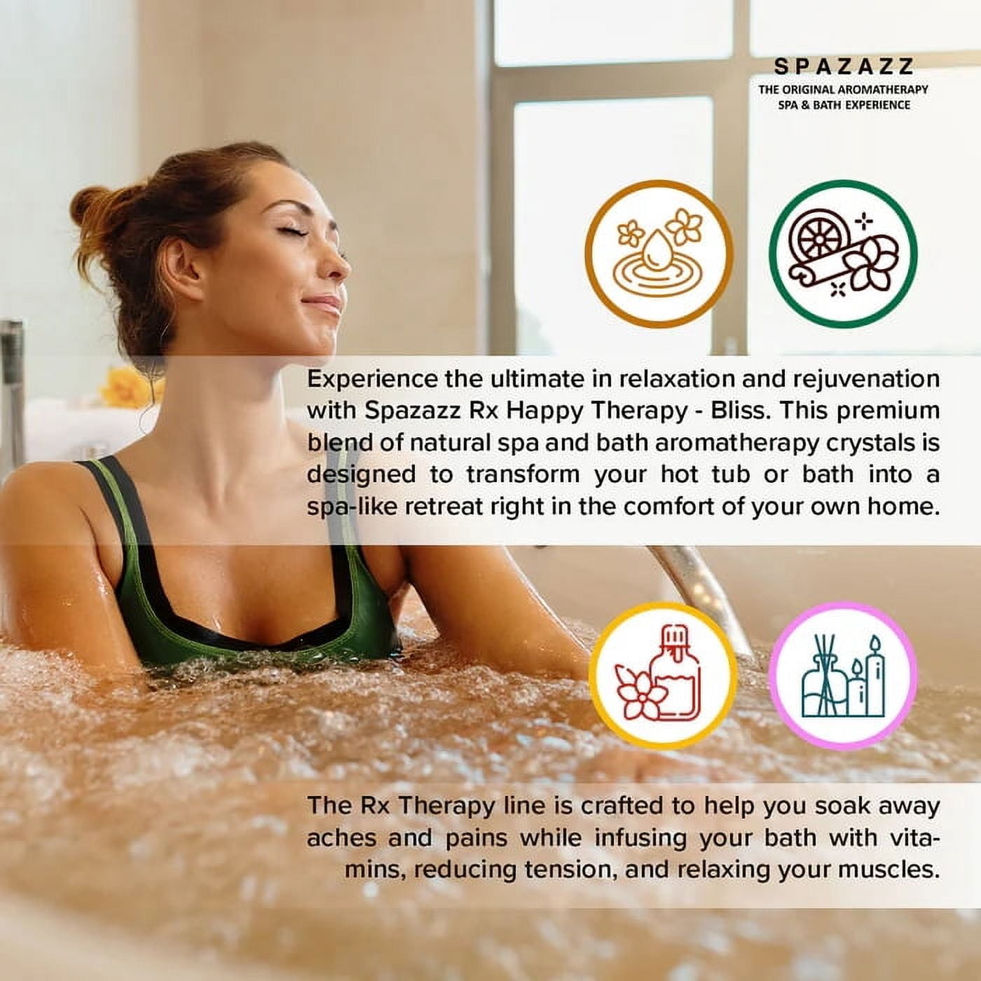 Spazazz Aromatherapy Spa and Bath Crystals - Happy Therapy 19oz (2 Pack)