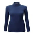 thumbnail image 1 of Women‘s Long Sleeve Rib Turtleneck Top Pullover Sweater L RED, 1 of 6