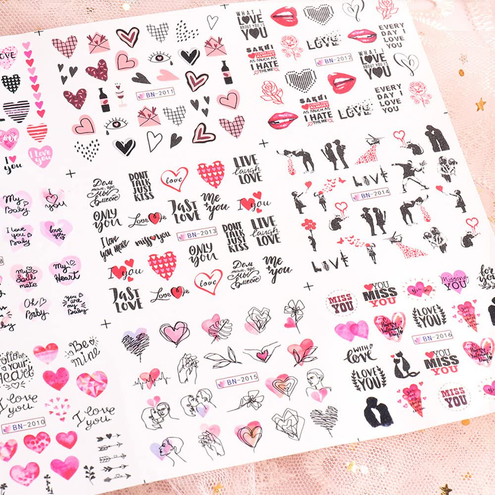 Stickers Décalcomanie Pour Ongles - Spécial Saint-Valentin - Accessoire Nail Art - Neuf Origine