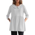 thumbnail image 1 of Camisa informal holgada para mujer: transpirable, primavera-verano, versátil para salir, tallas S-XXXL, contorno de pecho 98-128 cm., 1 of 7