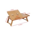 thumbnail image 3 of Laptop Bed Desk, Height Adjustable Angle Adjustable Adjustable Bed Table Bamboo Laptop Desk  For Eating For Writing Reading For Sofa Bed, 3 of 8